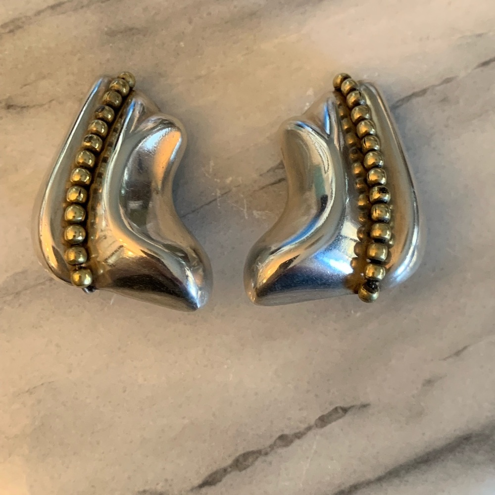 Vintage ORQUIDIA Silver 950 Clip On Earrings - Picture 2 of 7